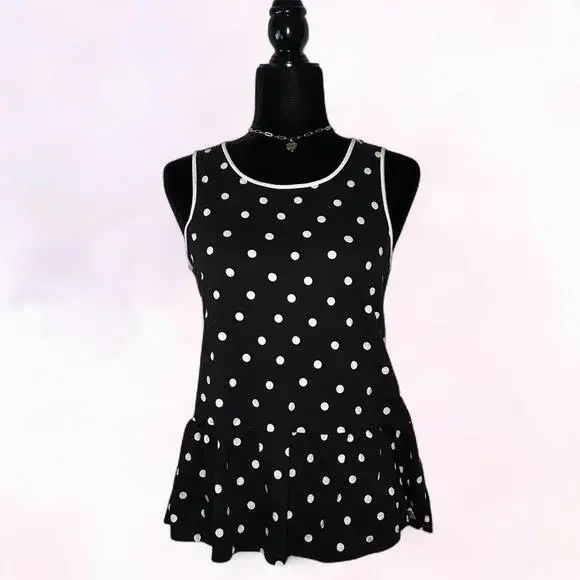 Kate Spade Black White Polka Dot Top Spring Designer - Picture 3 of 5